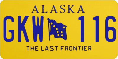 AK license plate GKW116