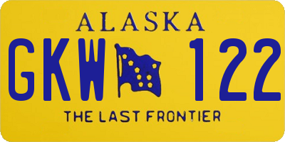 AK license plate GKW122