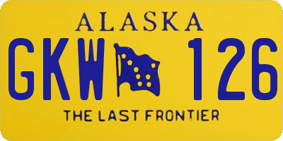AK license plate GKW126