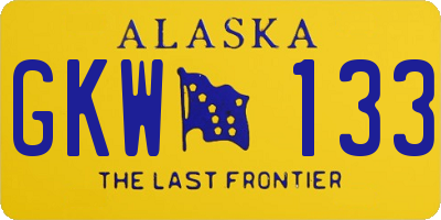 AK license plate GKW133