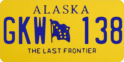 AK license plate GKW138