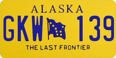 AK license plate GKW139