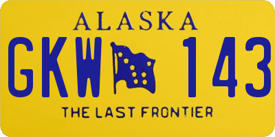AK license plate GKW143