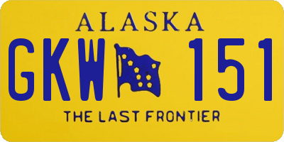 AK license plate GKW151