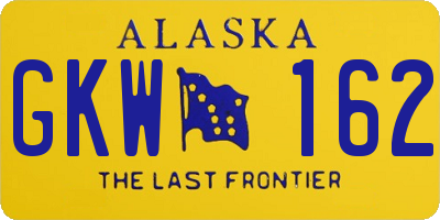 AK license plate GKW162