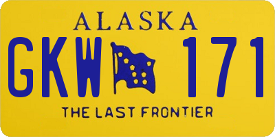 AK license plate GKW171