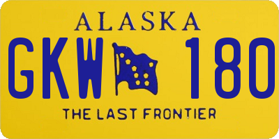 AK license plate GKW180