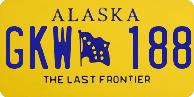 AK license plate GKW188