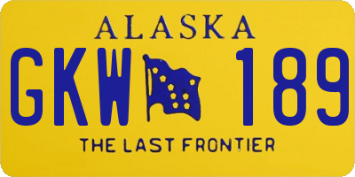 AK license plate GKW189
