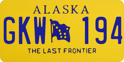 AK license plate GKW194
