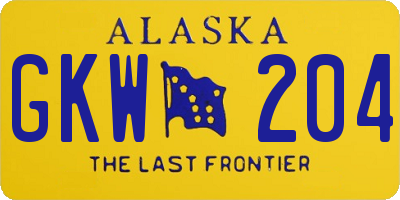 AK license plate GKW204