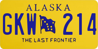 AK license plate GKW214
