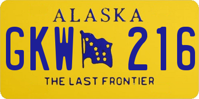 AK license plate GKW216