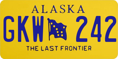 AK license plate GKW242