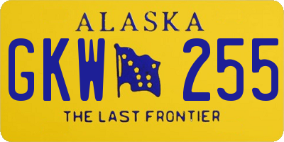 AK license plate GKW255