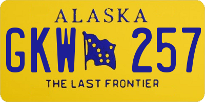 AK license plate GKW257