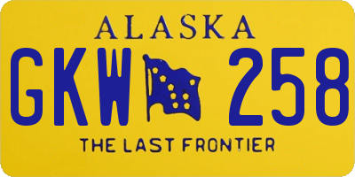 AK license plate GKW258