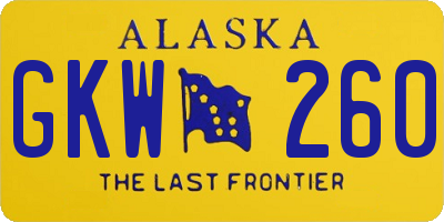 AK license plate GKW260