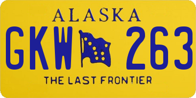 AK license plate GKW263