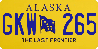 AK license plate GKW265