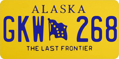 AK license plate GKW268