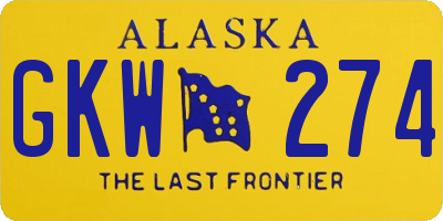 AK license plate GKW274