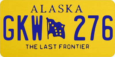 AK license plate GKW276