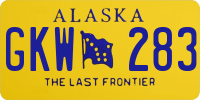 AK license plate GKW283