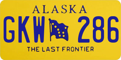 AK license plate GKW286