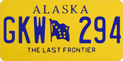 AK license plate GKW294