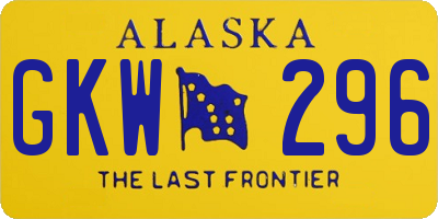 AK license plate GKW296