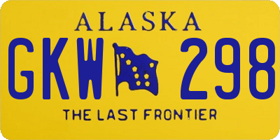 AK license plate GKW298