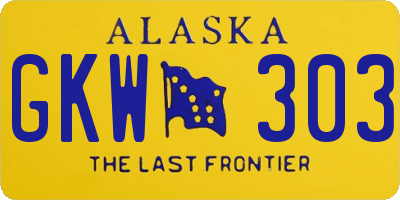 AK license plate GKW303