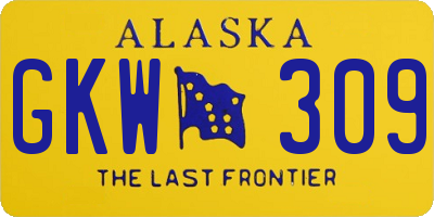 AK license plate GKW309