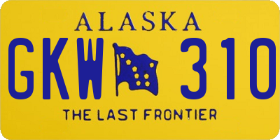 AK license plate GKW310