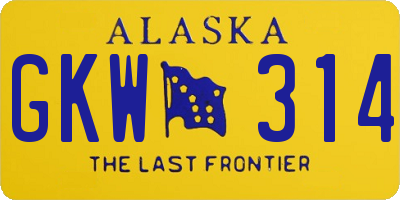 AK license plate GKW314