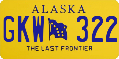 AK license plate GKW322