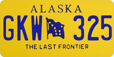 AK license plate GKW325