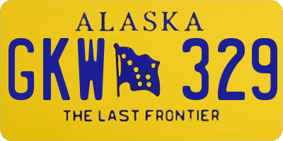 AK license plate GKW329