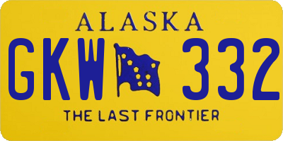 AK license plate GKW332