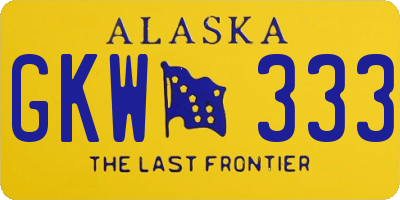 AK license plate GKW333