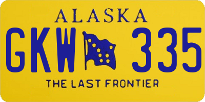 AK license plate GKW335
