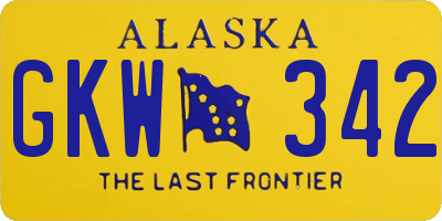 AK license plate GKW342