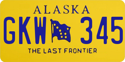 AK license plate GKW345