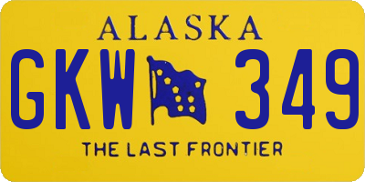 AK license plate GKW349