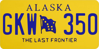 AK license plate GKW350