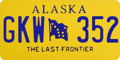 AK license plate GKW352