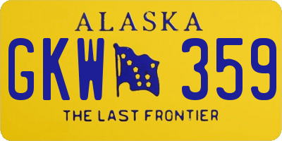 AK license plate GKW359