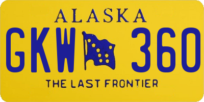 AK license plate GKW360