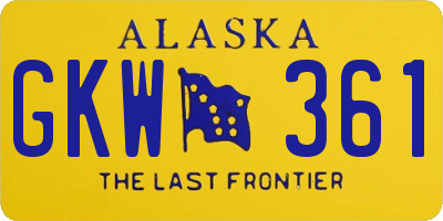 AK license plate GKW361